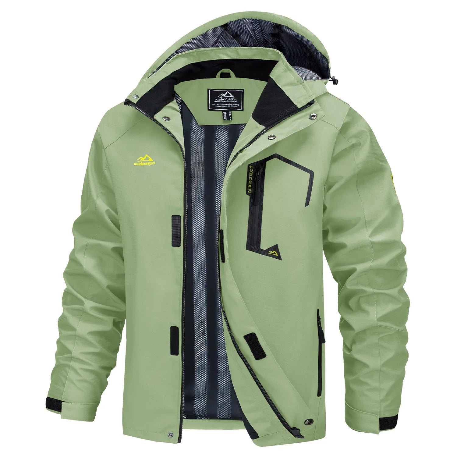 MAGCOMSEN Lightweight Rain Jackets Mens Waterproof Hiking Jackets Mesh Lined Spring Autumn Outdoor Jacket Coats Male Windbreaker
