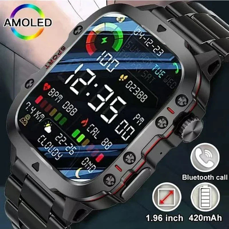 NEW Military Men Smart Watch 2025 Bluetooth Call Electronic Fitness Clock Heart Monitor Watches 3ATM Waterproof Sport Smartwatch