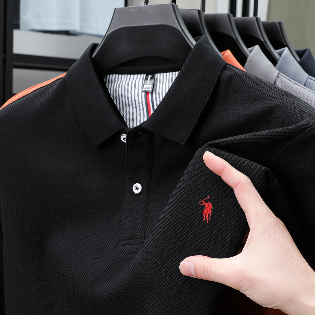 100% pure cotton 2025 summer men's Polo T-shirt high-end designer brand fashion cozy short sleeve 3D embroidery design hot sale