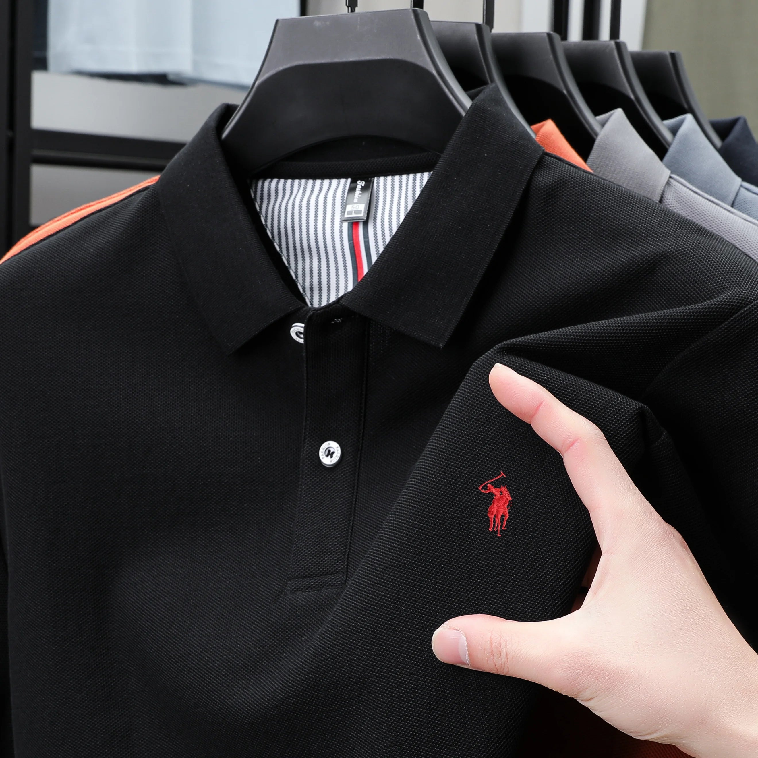 100% pure cotton 2025 summer men's Polo T-shirt high-end designer brand fashion cozy short sleeve 3D embroidery design hot sale