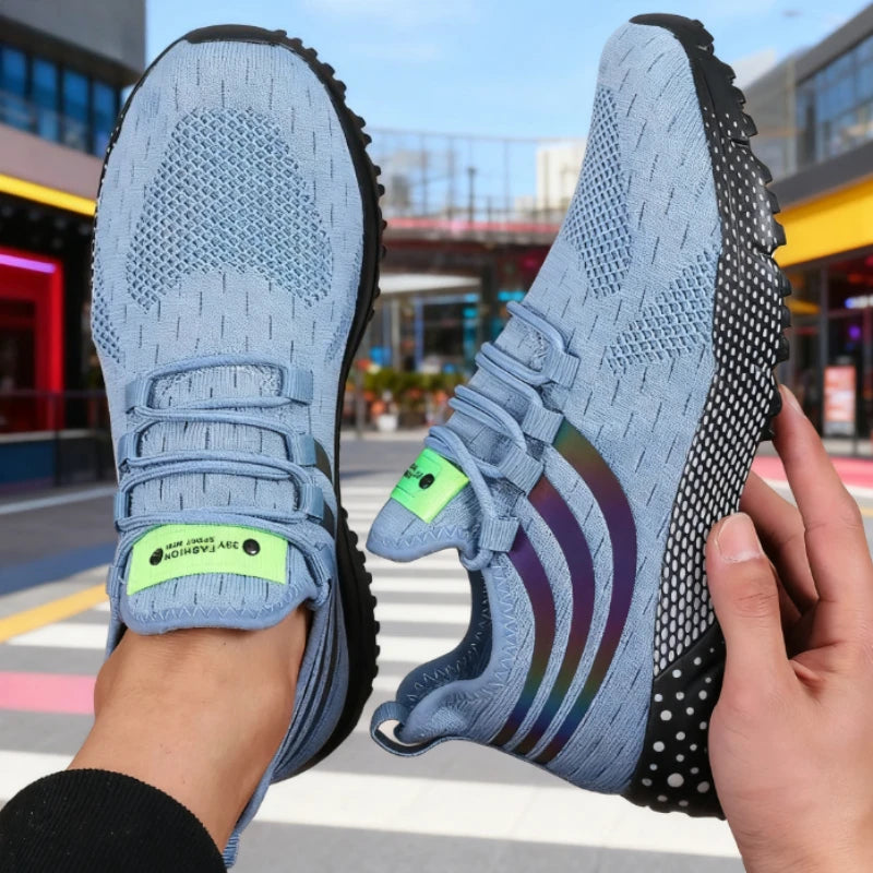 Men's Walking Shoes Lightweight Comfortable Knitted Shoes Fit Snugly Walking Fitness Sneakers Breathable Non Slip Casual Shoes