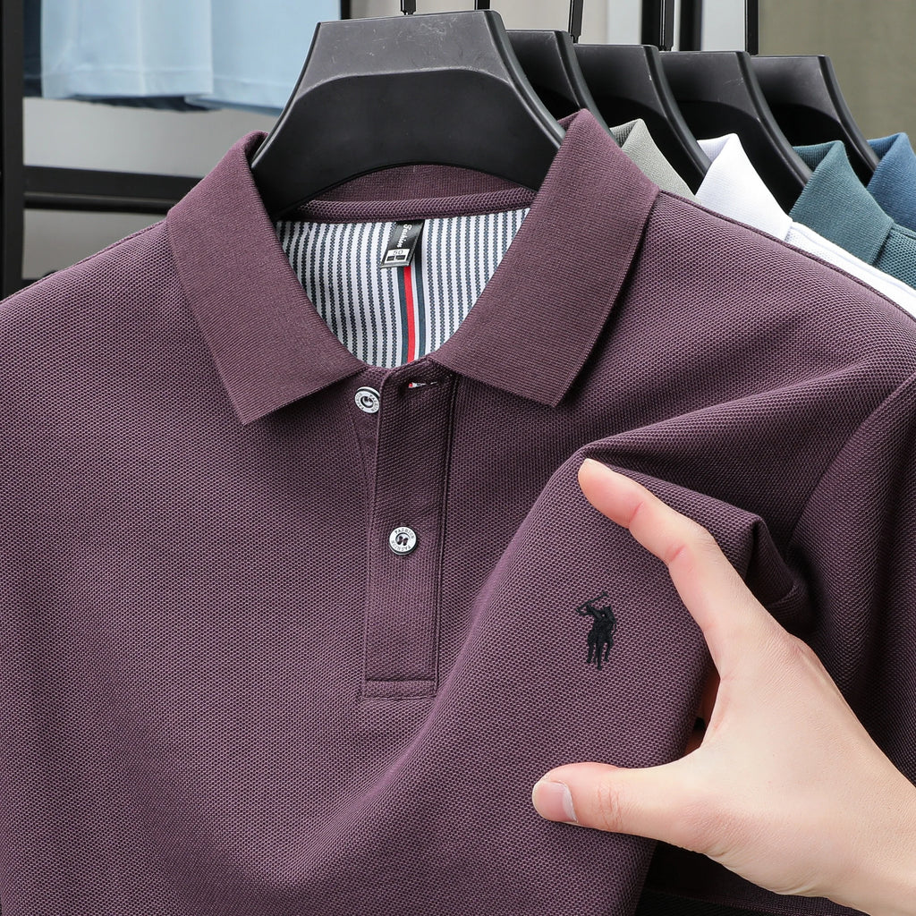 100% pure cotton 2025 summer men's Polo T-shirt high-end designer brand fashion cozy short sleeve 3D embroidery design hot sale