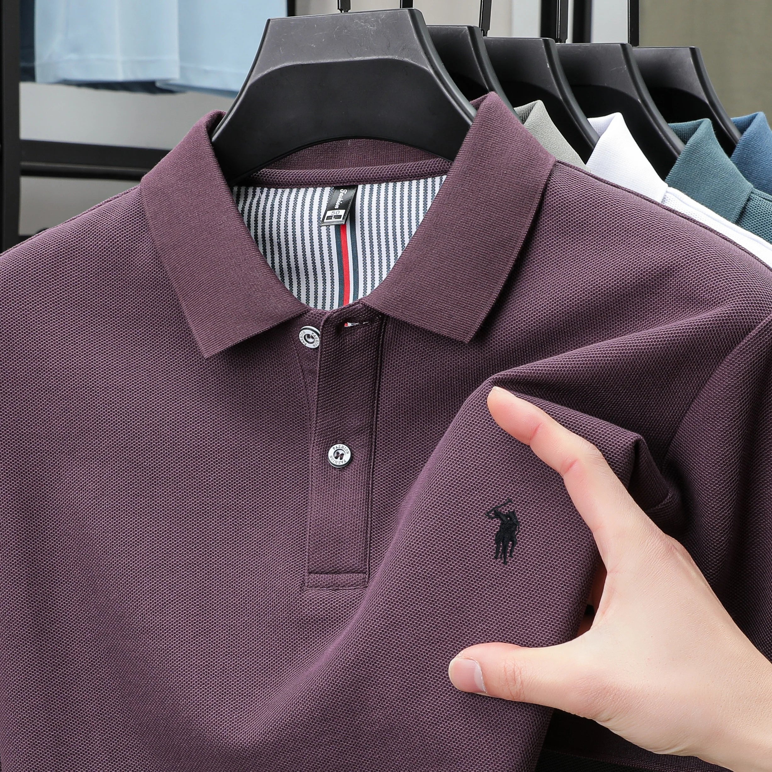 100% pure cotton 2025 summer men's Polo T-shirt high-end designer brand fashion cozy short sleeve 3D embroidery design hot sale