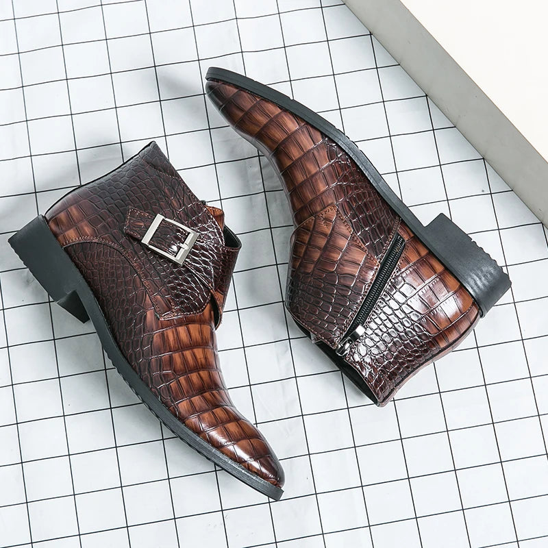 Cowboy Boots Men Genuine Leather Boots for Men Shoes Luxury Shoes High Quality Dress Booty Man Casual Sneakers Men's Shoe Ankle