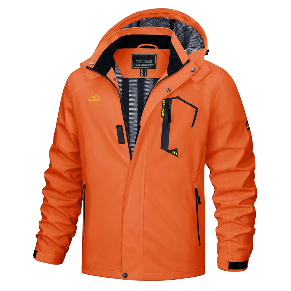TACVASEN Spring Autumn Lightweight Jackets Mens Mesh Lined Waterproof Rain Jacket Outdoor Fishing Hiking Jacket Male Windbreaker