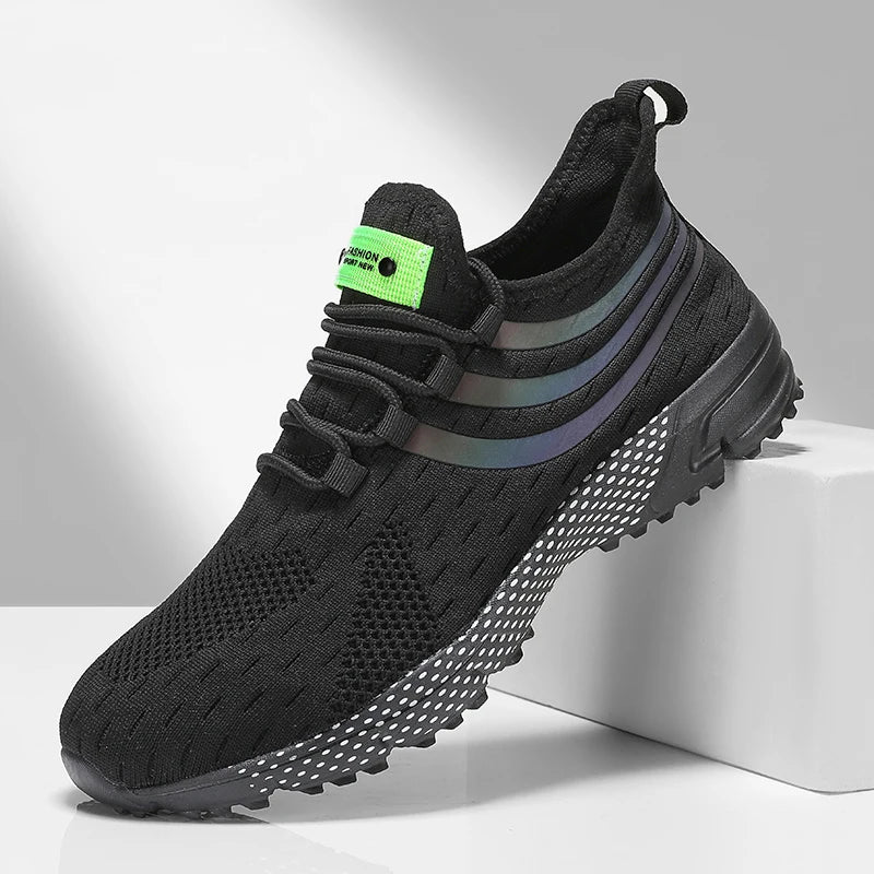 Men's Walking Shoes Lightweight Comfortable Knitted Shoes Fit Snugly Walking Fitness Sneakers Breathable Non Slip Casual Shoes
