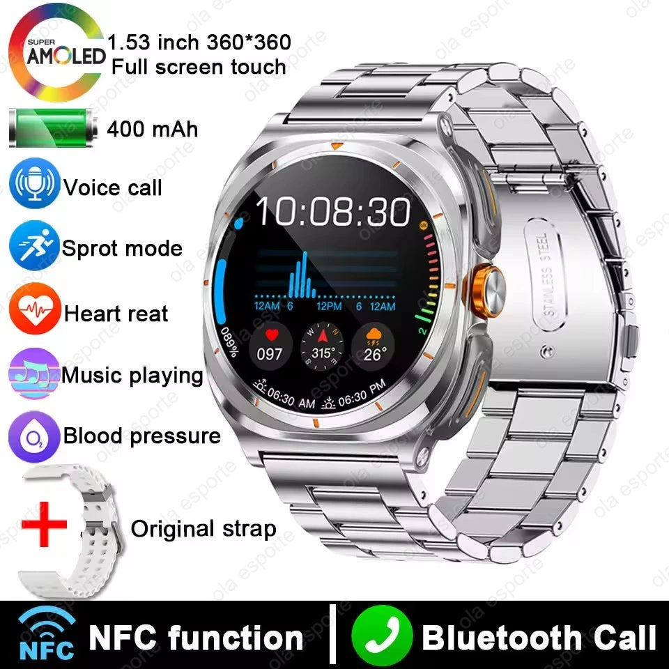 New GT98 Smart Watch TWS Headset 2 In 1 AMOLED Wireless Headset Bluetooth Call Outdoor Sport Music Health Monitor Smartwatch Men