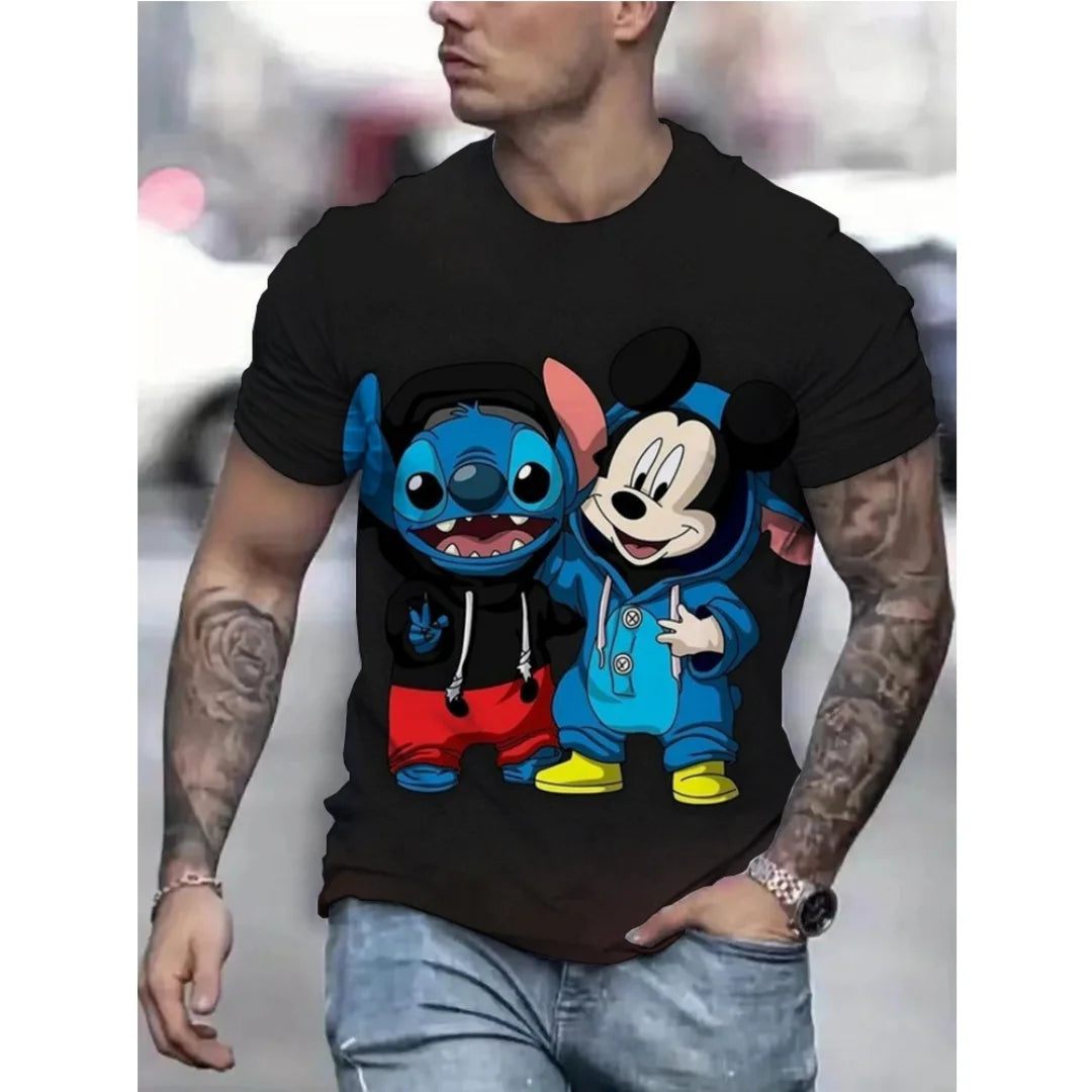 Disney Stitch graphic T-shirt 3d Printing Summer Sports Leisure Dry Quickly Men's T-Shirt Children's Clothing Tee Y2k Woman