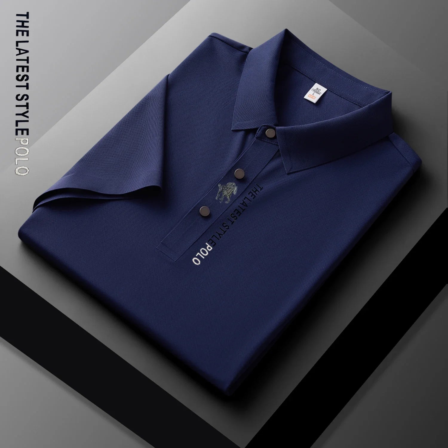 Ice Silk Polo Shirt Short Sleeved Letter Printing T-shirt New 2024 Summer Men's Clothing High-grade  Shirts