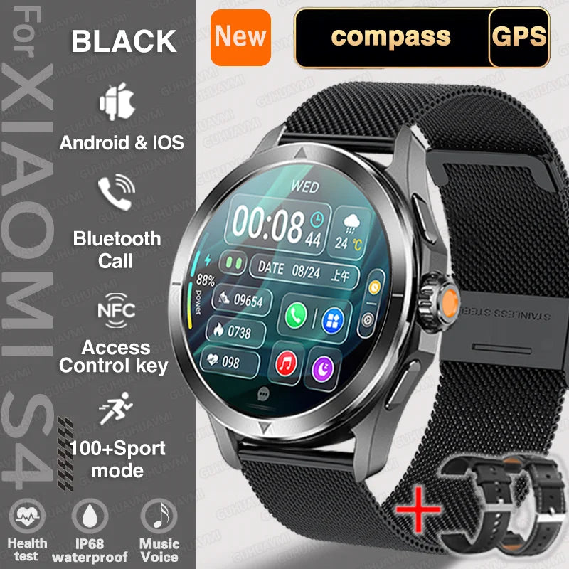 For Xiaomi Watch S4 Ultra GPS Sport Version Smart Watch Men AMOLED HD Display Waterproof Bluetooth Call Outdoor Wristband Watchs