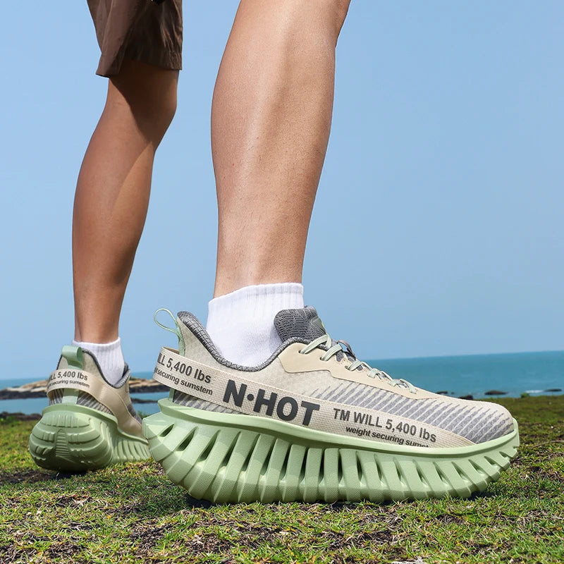 2025 men's shoes sneakers, platform heightening shoes, mesh breathable, versatile casual shoes