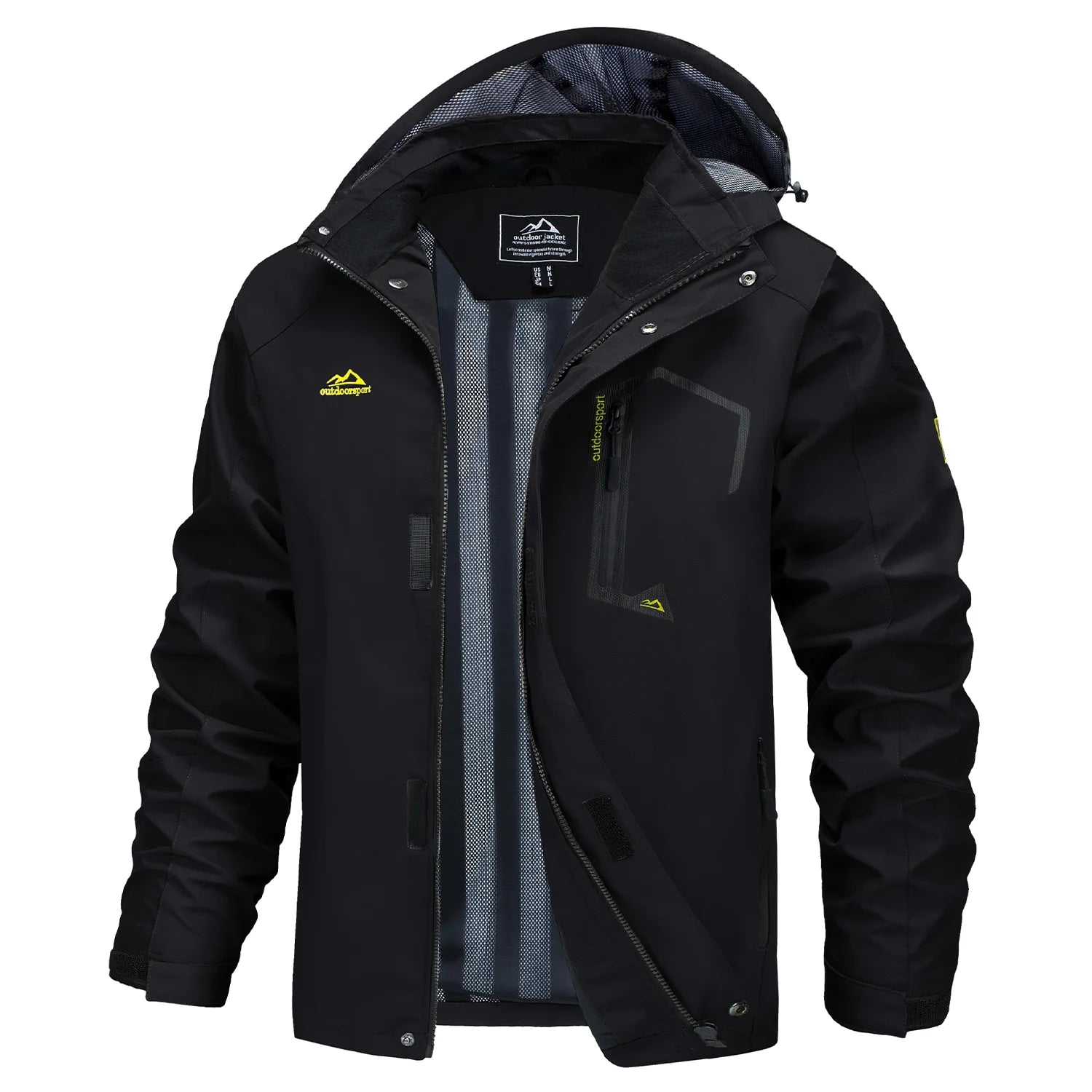 MAGCOMSEN Lightweight Rain Jackets Mens Waterproof Hiking Jackets Mesh Lined Spring Autumn Outdoor Jacket Coats Male Windbreaker