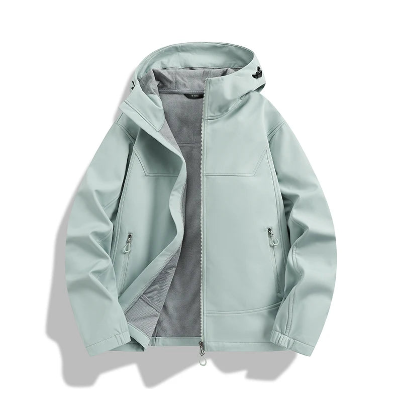 Men's Sports Outdoor Jacket Fleece-lined Versatile Autumn Winter Coat Mountaineering Cycling Camping Windproof Waterproof Casual