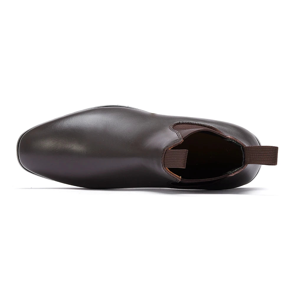 High Quality Men's Genuine Leather Chelsea Boots Top Layer Cowhide Lining Raw Rubber Sole Latex EVA Insole-Slip-On Winter Shoes