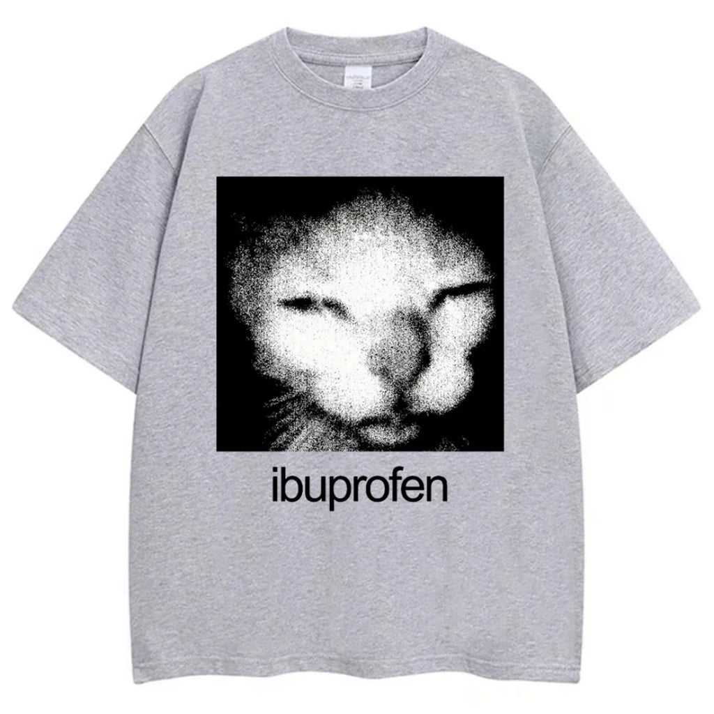 Retro funny cat pattern T-shirt Summer Fashion Leisure High-end Versatile Breathable Pure cotton Men's And Women's Y2K T-Shirt