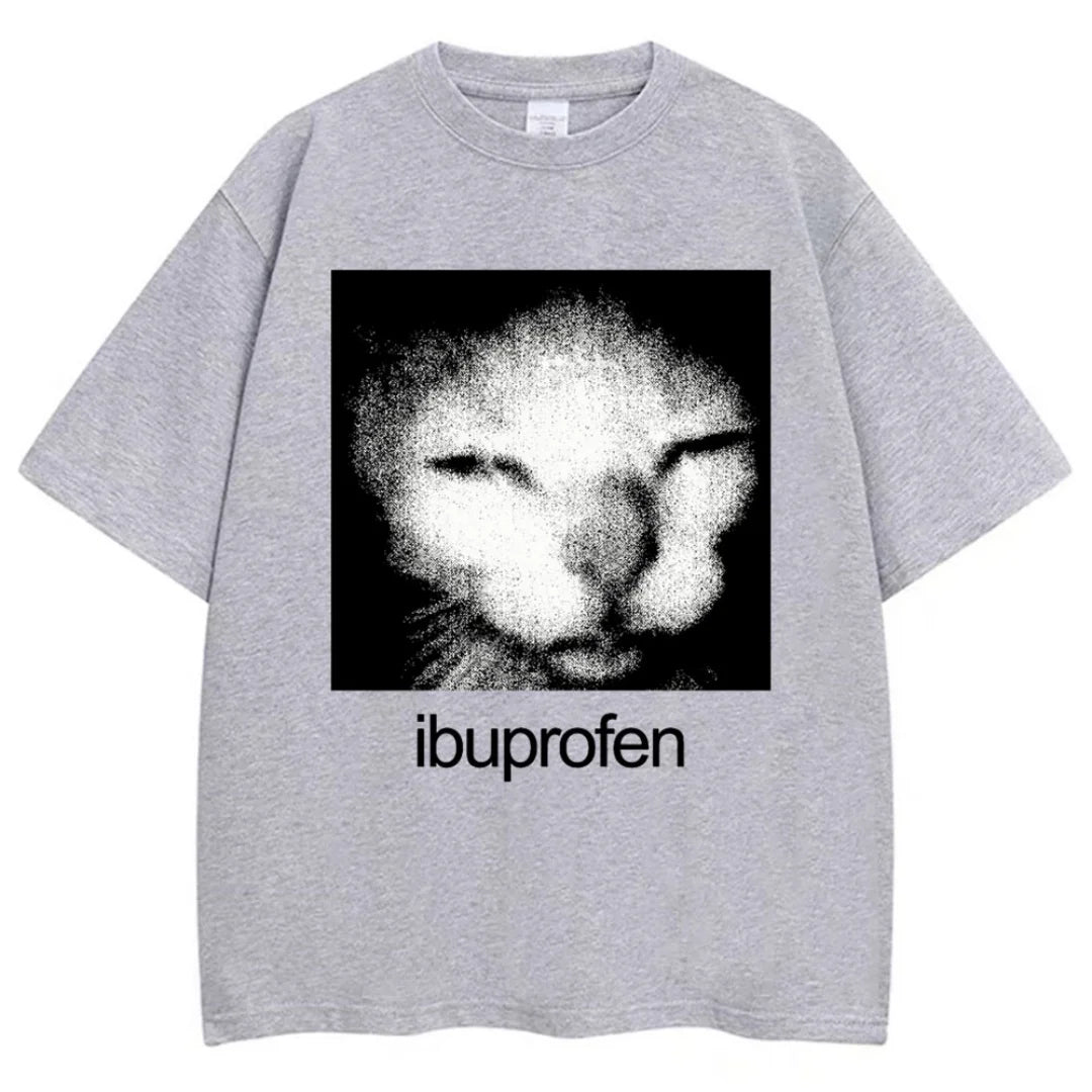 Retro funny cat pattern T-shirt Summer Fashion Leisure High-end Versatile Breathable Pure cotton Men's And Women's Y2K T-Shirt