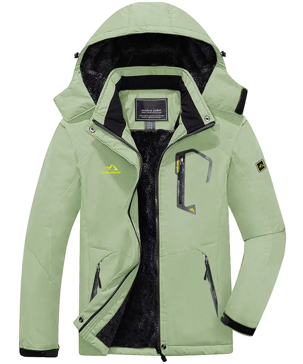 TACVASEN Winter Fleece Lined Jacket Men's Fleece Lining Coats Thermal Warm Jacket Hiking Walking Jacket Outdoor Windbreaker Male