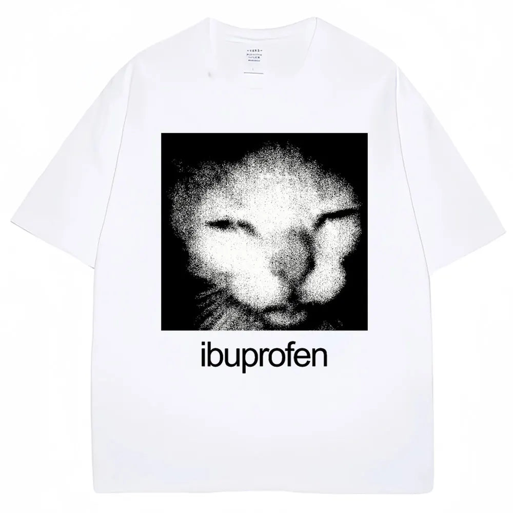 Vintage Funny Cat Meme T Shirt Humor Fashion T Shirts Cotton Casual Streetwear T-shirts Kids Tshirt Men's Shirts Woman t-shirts
