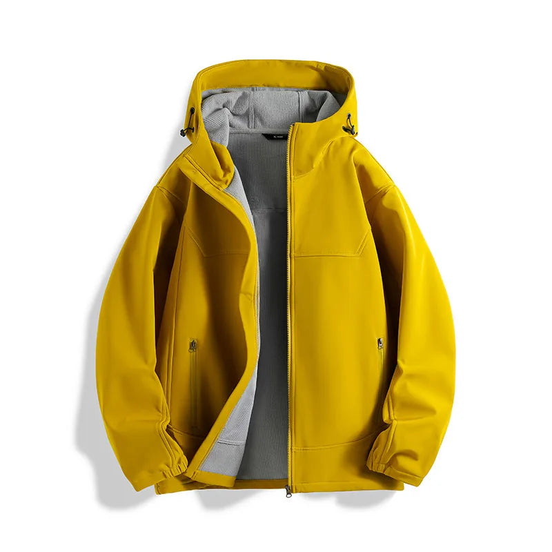 Men's Sports Outdoor Jacket Fleece-lined Versatile Autumn Winter Coat Mountaineering Cycling Camping Windproof Waterproof Casual