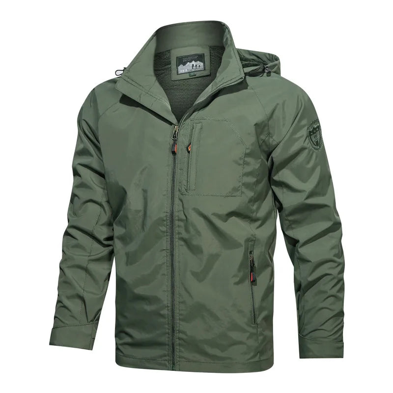 2024 Business Casual Jackets Man Sports Coat Autumn Windproof Hooded Jackets Quick Drying Lightweight Outdoor Climbing Outwear