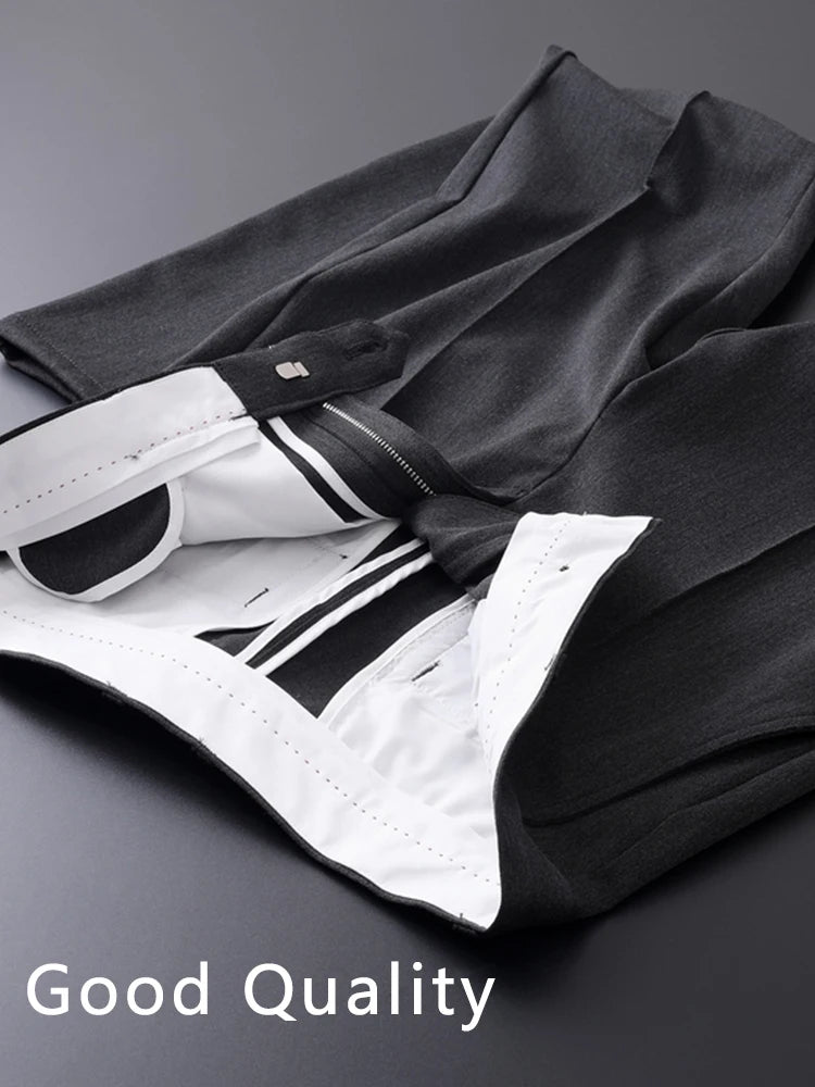 Men's Business Casual Pants Slight Stretch Comfort Commuter Slacks for Office Work Slim Fit Formal Trousers