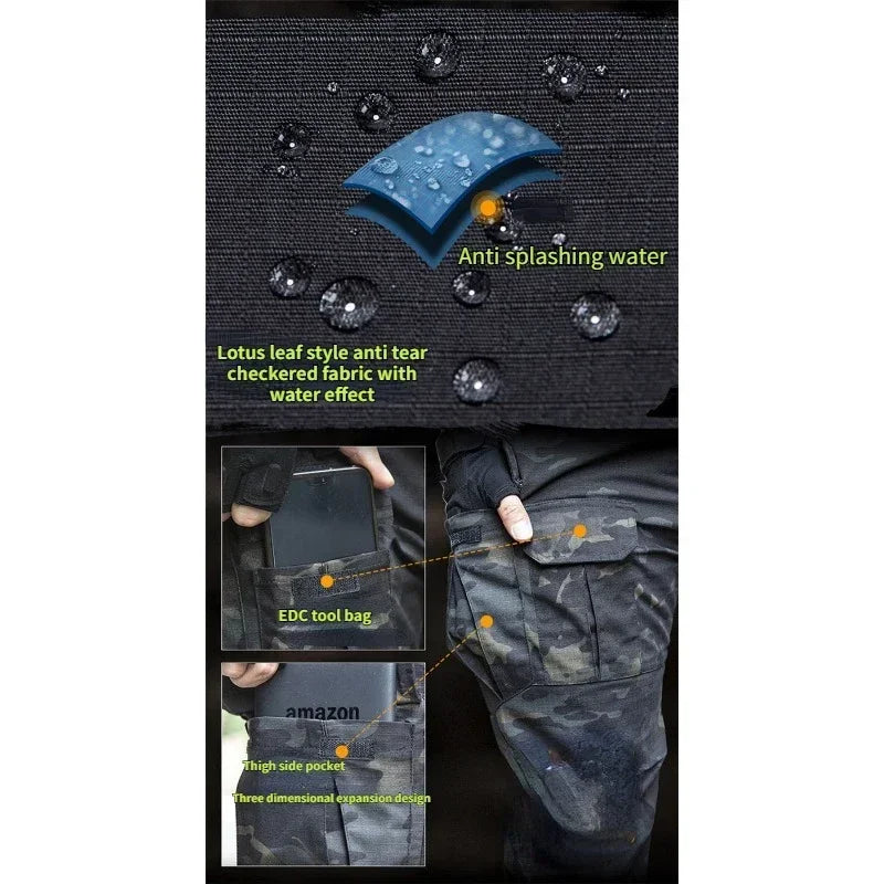 Tactical Cargo Pants Men Combat Trousers Army Military Pants Multiple Pockets Working Hiking Casual Men's Trousers Plus Size