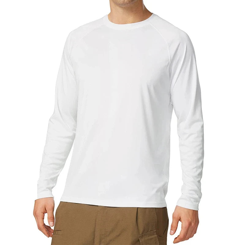 UV Men's Sun Protection Long Sleeve Summer UPF50+ Performance Quick Dry Men T-shirts Breathable Hiking Workout Pullover Tops
