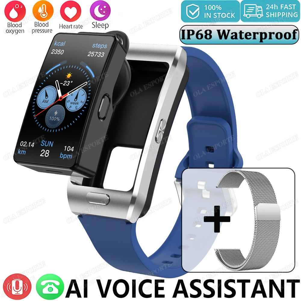 2 in 1 Smart Watch Earphone Car Player TWS Sport  SmartWatch for Men Women Fashion Business Bluetooth Phone Call Watch Music