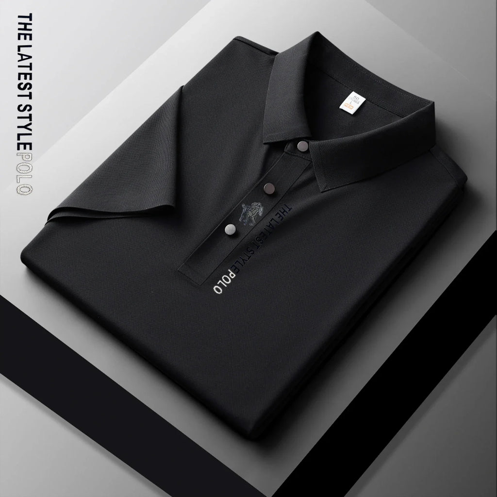 Ice Silk Polo Shirt Short Sleeved Letter Printing T-shirt New 2024 Summer Men's Clothing High-grade  Shirts