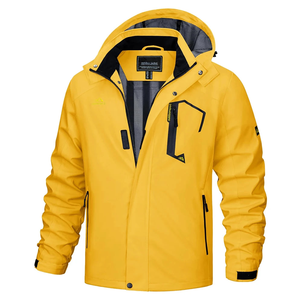 TACVASEN Spring Autumn Lightweight Jackets Mens Mesh Lined Waterproof Rain Jacket Outdoor Fishing Hiking Jacket Male Windbreaker