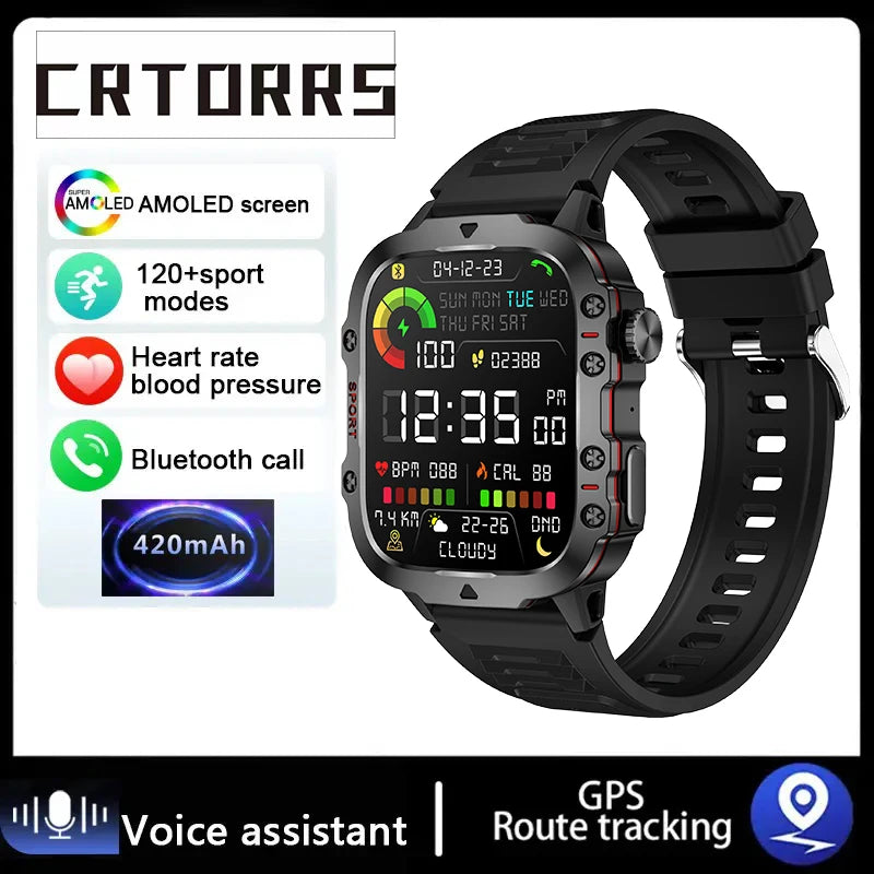 NEW Military Men Smart Watch 2025 Bluetooth Call Electronic Fitness Clock Heart Monitor Watches 3ATM Waterproof Sport Smartwatch