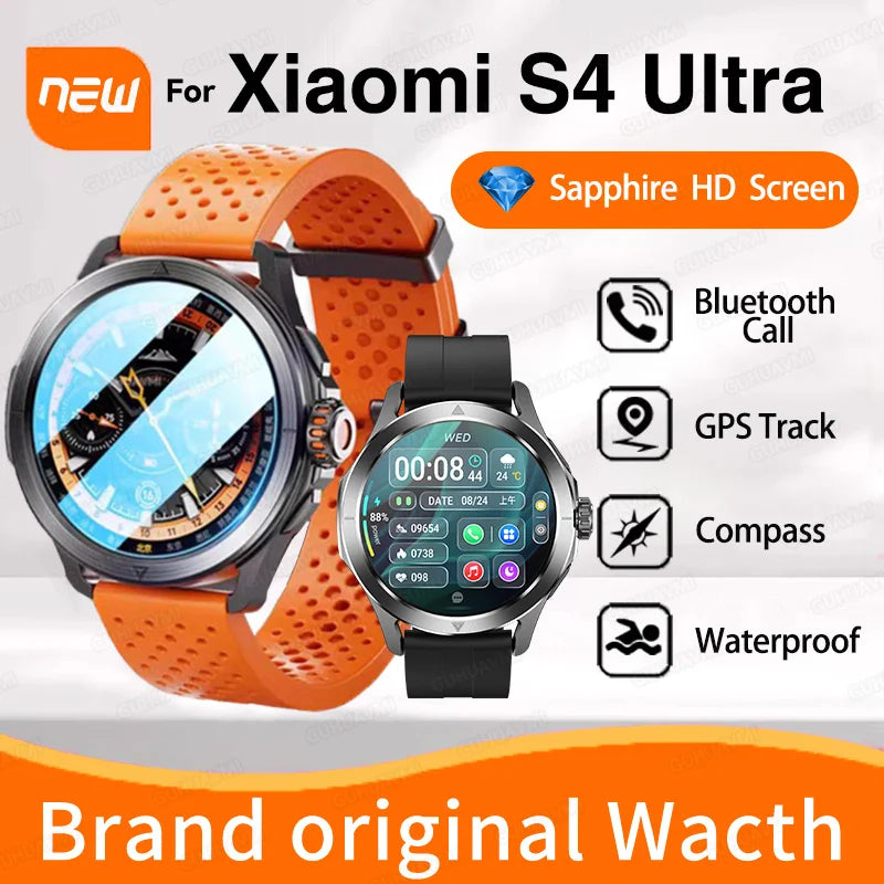 For Xiaomi Watch S4 Ultra GPS Sport Version Smart Watch Men AMOLED HD Display Waterproof Bluetooth Call Outdoor Wristband Watchs