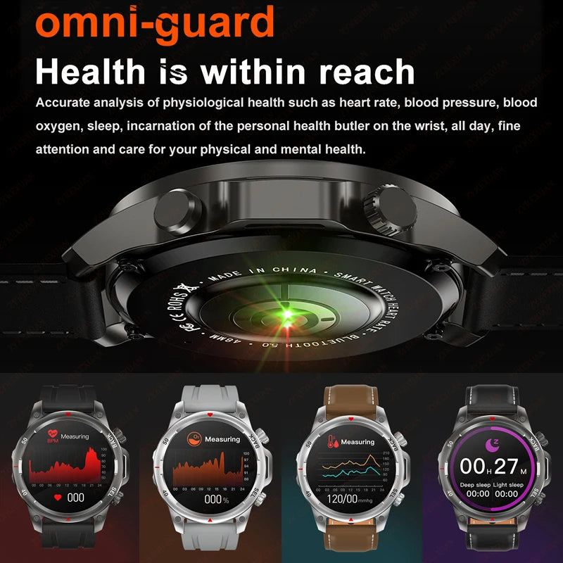 For Huawei Bluetooth Call Smart Watch Men AMOLED HD Large Screen With Flashlight Heart Rate NFC Waterproof GPS Sports SmartWatch