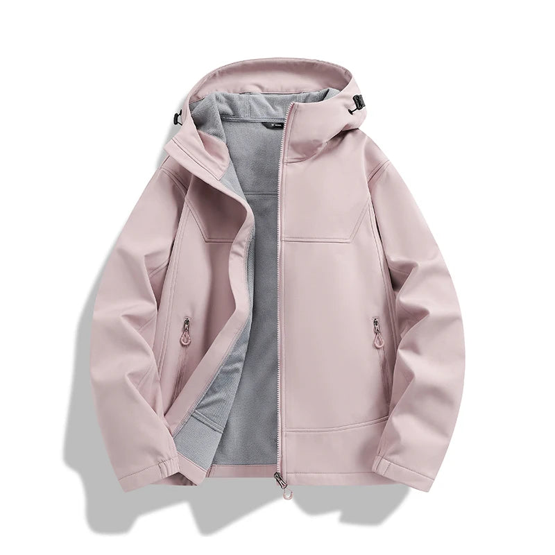 Men's Sports Outdoor Jacket Fleece-lined Versatile Autumn Winter Coat Mountaineering Cycling Camping Windproof Waterproof Casual
