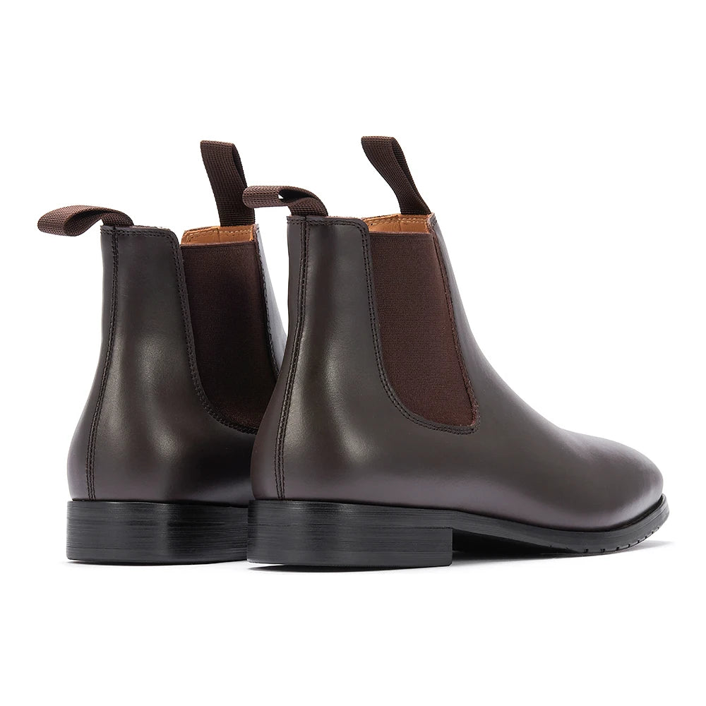 High Quality Men's Genuine Leather Chelsea Boots Top Layer Cowhide Lining Raw Rubber Sole Latex EVA Insole-Slip-On Winter Shoes