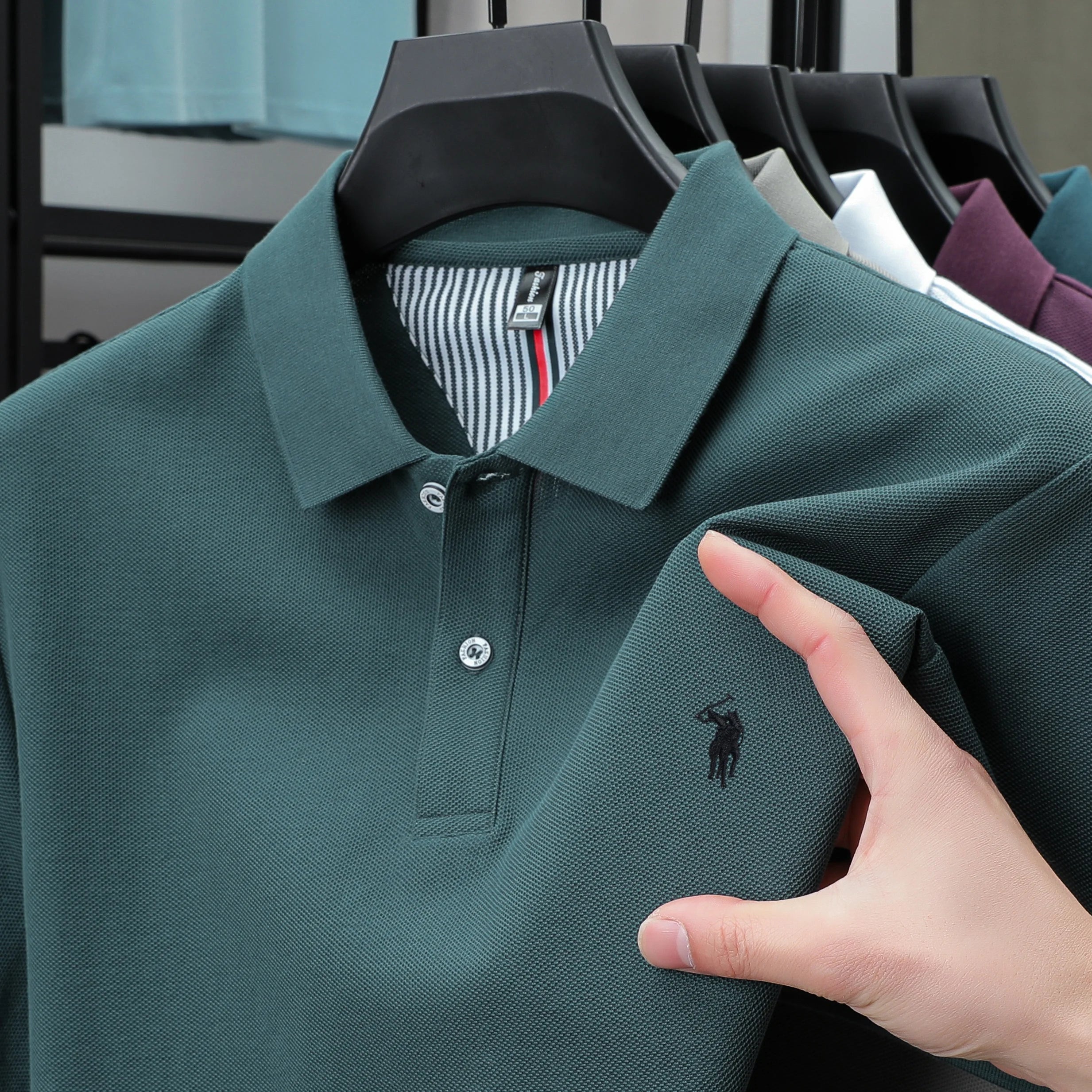 100% pure cotton 2025 summer men's Polo T-shirt high-end designer brand fashion cozy short sleeve 3D embroidery design hot sale
