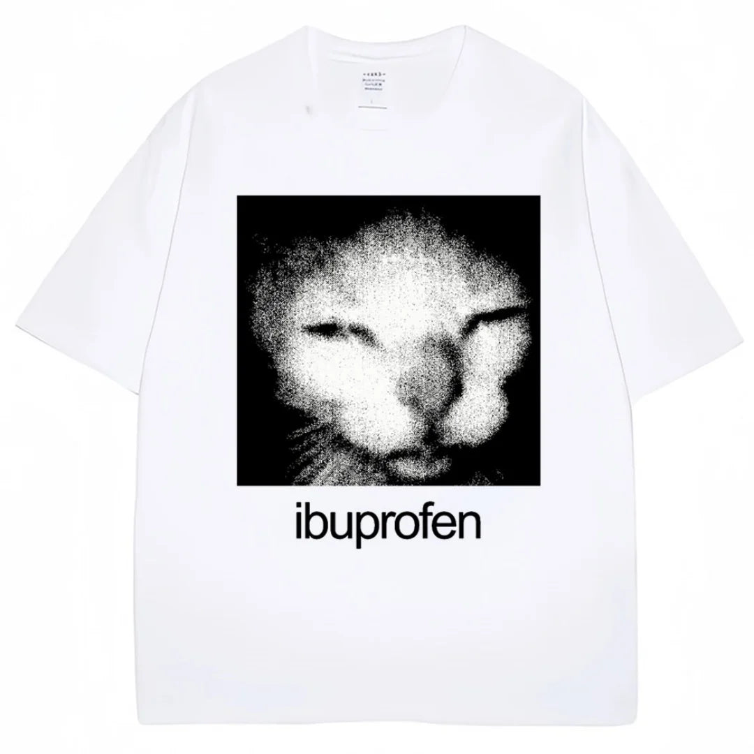 Retro funny cat pattern T-shirt Summer Fashion Leisure High-end Versatile Breathable Pure cotton Men's And Women's Y2K T-Shirt