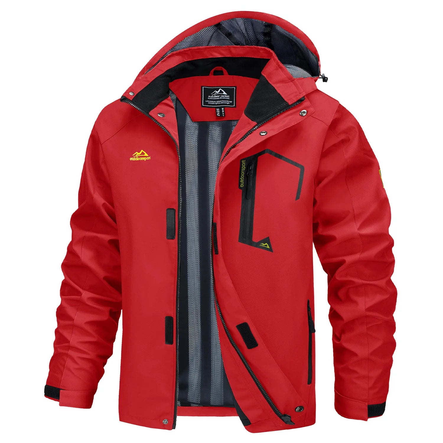 MAGCOMSEN Lightweight Rain Jackets Mens Waterproof Hiking Jackets Mesh Lined Spring Autumn Outdoor Jacket Coats Male Windbreaker
