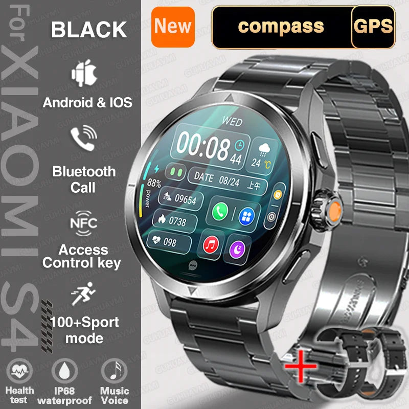 For Xiaomi Watch S4 Ultra GPS Sport Version Smart Watch Men AMOLED HD Display Waterproof Bluetooth Call Outdoor Wristband Watchs