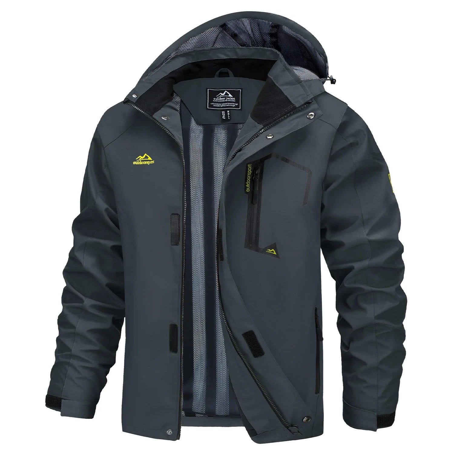 MAGCOMSEN Lightweight Rain Jackets Mens Waterproof Hiking Jackets Mesh Lined Spring Autumn Outdoor Jacket Coats Male Windbreaker
