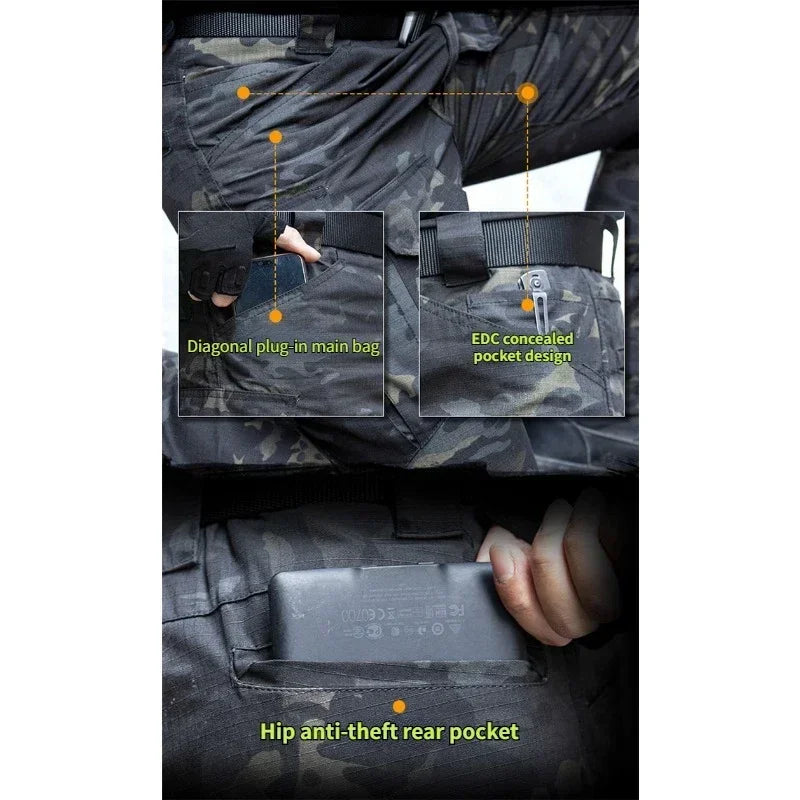 Tactical Cargo Pants Men Combat Trousers Army Military Pants Multiple Pockets Working Hiking Casual Men's Trousers Plus Size