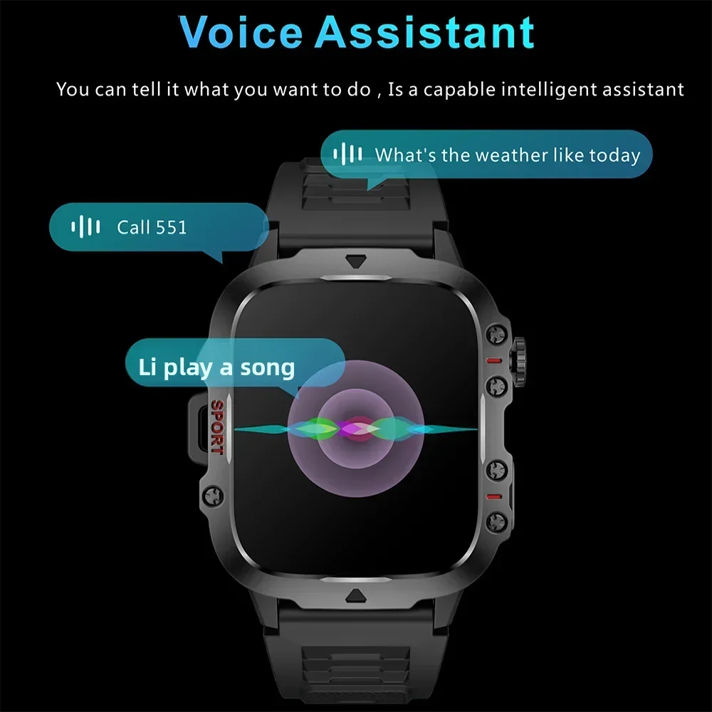 NEW Military Men Smart Watch 2025 Bluetooth Call Electronic Fitness Clock Heart Monitor Watches 3ATM Waterproof Sport Smartwatch