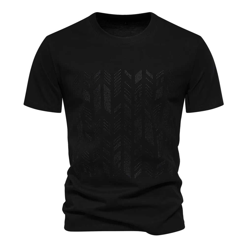 Summer Cool Cotton Blend T-shirt for Men Short Sleeve Brand Quality Embroidery Mens T Shirts
