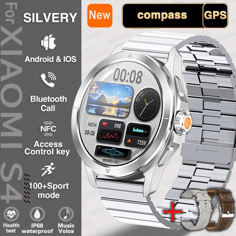For Xiaomi Watch S4 Ultra GPS Sport Version Smart Watch Men AMOLED HD Display Waterproof Bluetooth Call Outdoor Wristband Watchs