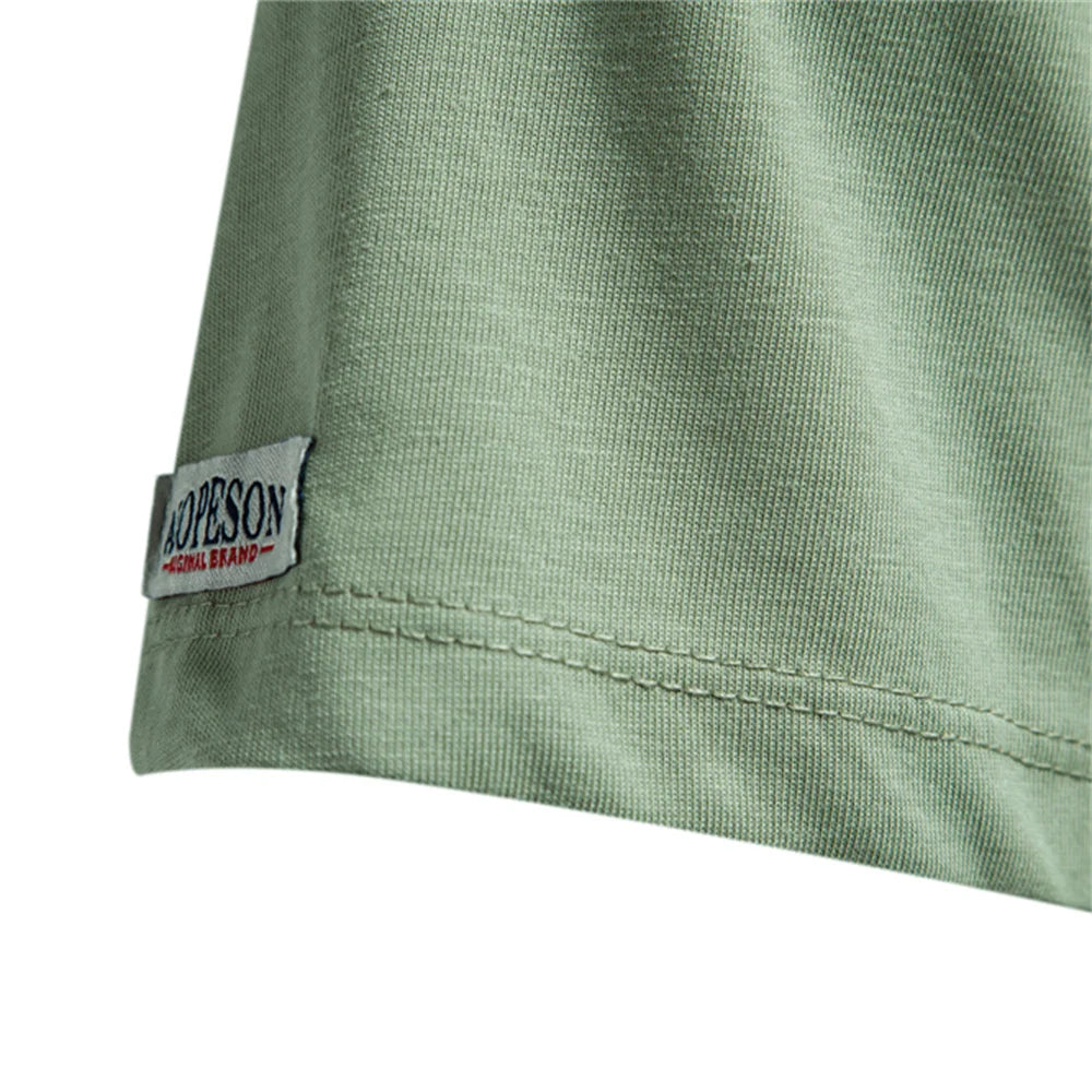 Summer Cool Cotton Blend T-shirt for Men Short Sleeve Brand Quality Embroidery Mens T Shirts