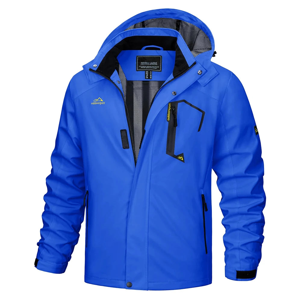 TACVASEN Spring Autumn Lightweight Jackets Mens Mesh Lined Waterproof Rain Jacket Outdoor Fishing Hiking Jacket Male Windbreaker