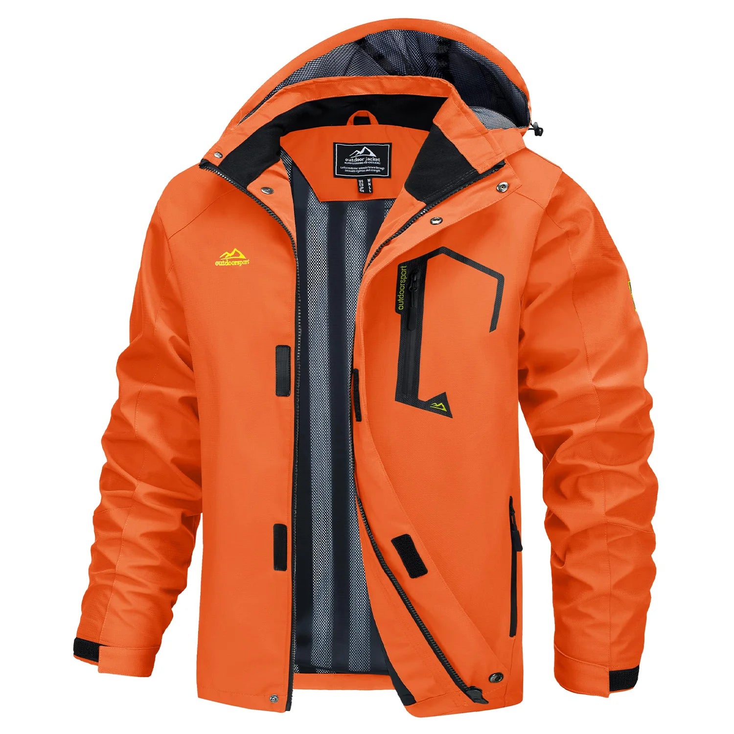 MAGCOMSEN Lightweight Rain Jackets Mens Waterproof Hiking Jackets Mesh Lined Spring Autumn Outdoor Jacket Coats Male Windbreaker
