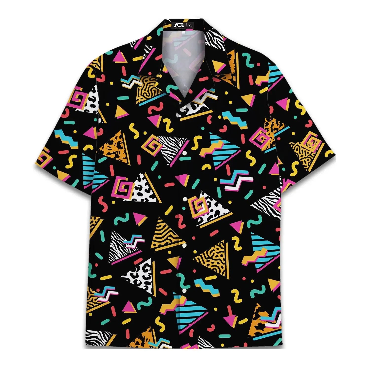 Retro 80s Pop Art Hawaiian Shirt 2025 Neon Cassette Skateboard Headphone Shirt, Vintage 90s Party Button-Up Summer Unisex Shirts