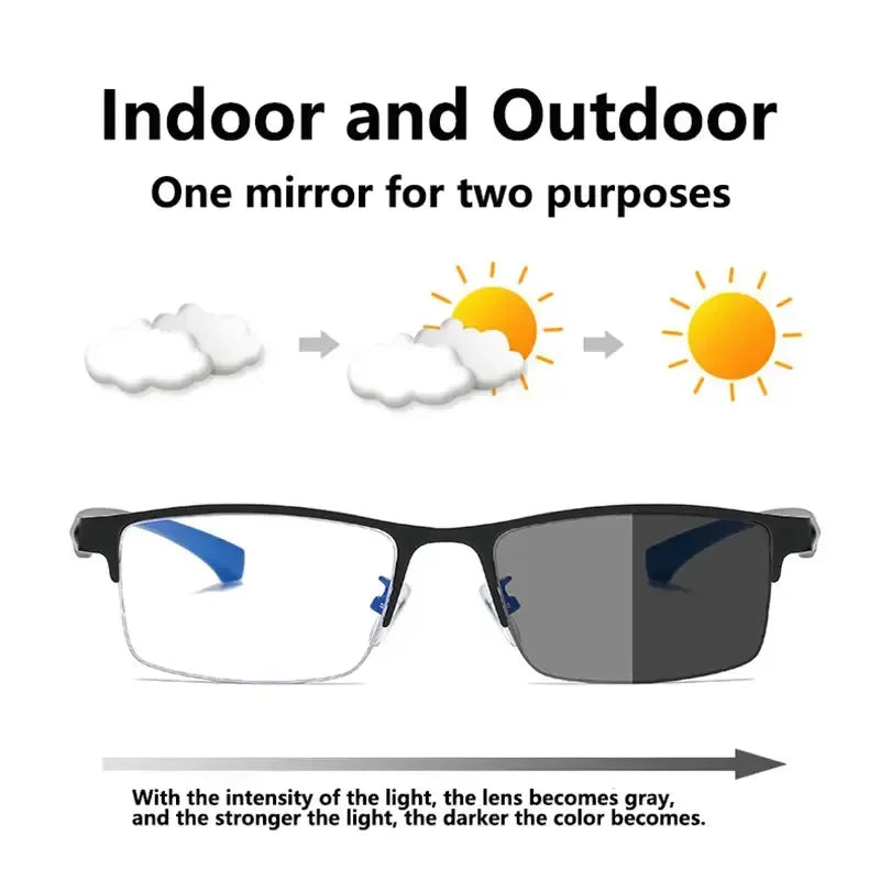 2024 Intelligent Zoom Color Changing Reading Glasses Multi-Focus Dual-Purpose DS-3106 New Arrival