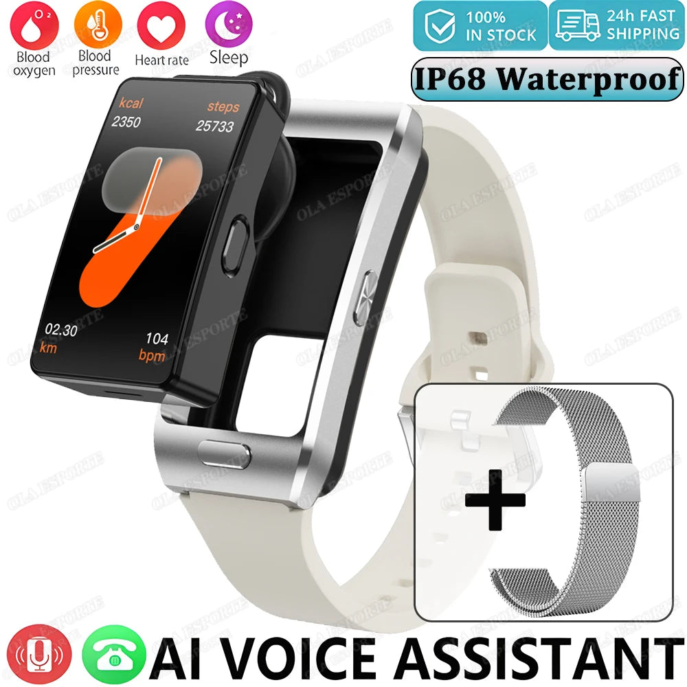 2 in 1 Smart Watch Earphone Car Player TWS Sport  SmartWatch for Men Women Fashion Business Bluetooth Phone Call Watch Music
